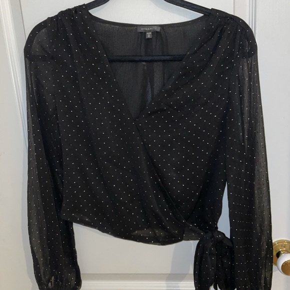 Black Tie Up Shirt - Picture 1 of 2